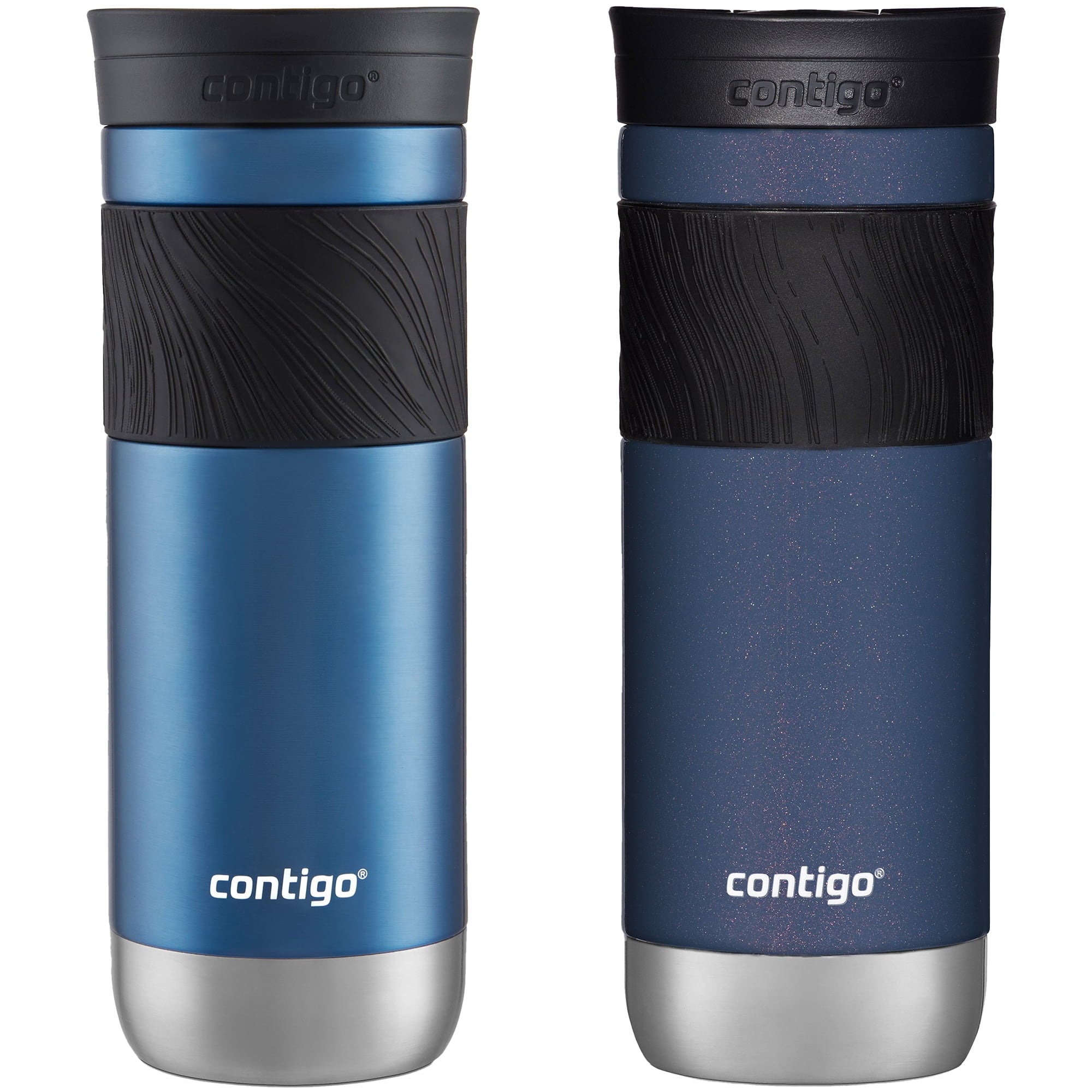 Contigo SNAPSEAL Insulated Stainless Steel Travel Mug with Grip, 20 oz, Blue Corn &amp; Midnight Berry, 2-Pack C013M