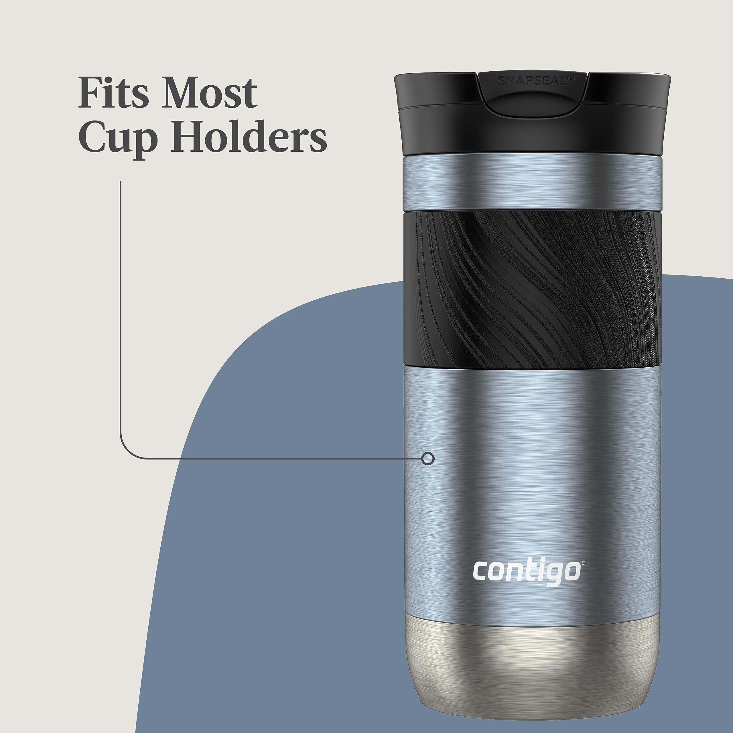 Contigo Byron 2.0 Stainless Steel Travel Mug with SNAPSEAL Lid and Grip, 16oz. C050Z