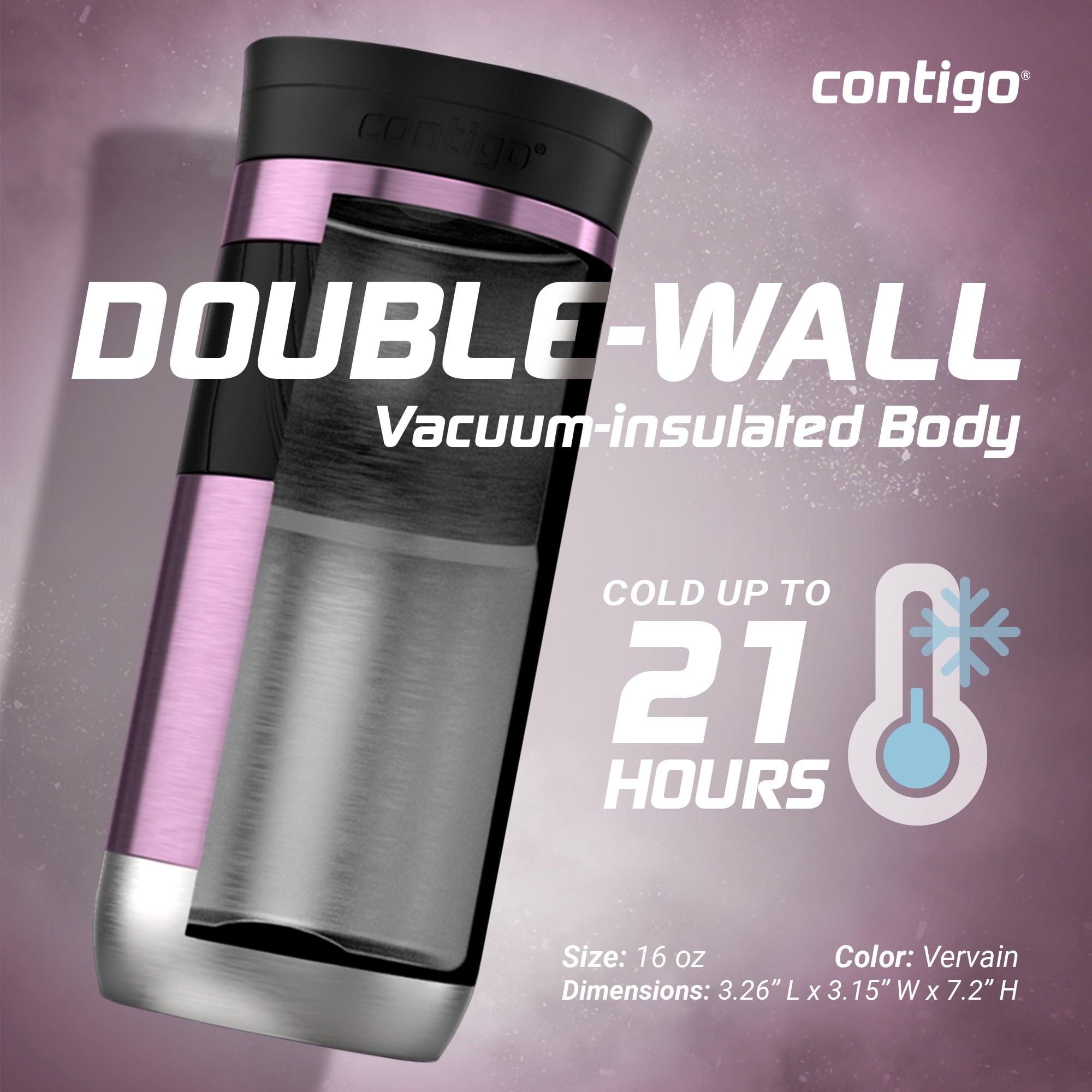 Contigo Byron 2.0 Stainless Steel Travel Mug with SNAPSEAL Lid and Grip, 16oz. C050Z