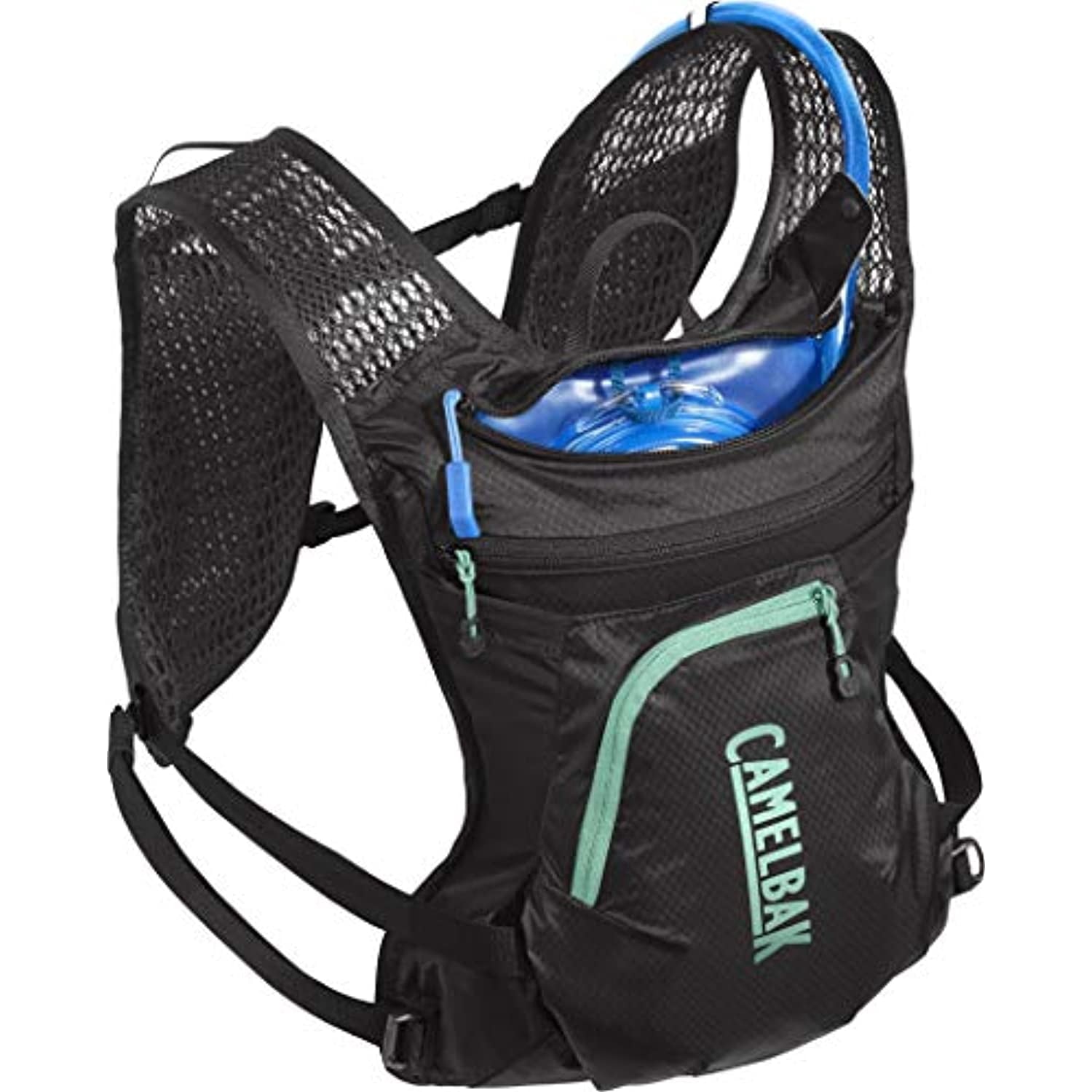 CamelBak Women's Chase Bike Vest 50oz - Hydration Vest - Easy Access Pockets, Black/Mint C265R