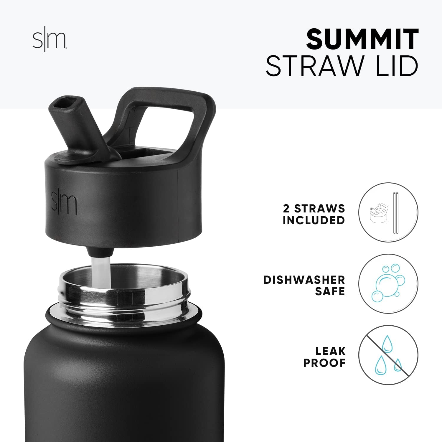 Simple Modern Kids Water Bottle with Straw Lid Vacuum Insulated Stainless Steel Metal Thermos Bottles | Reusable Leak Proof BPA-Free Flask for School | Summit Collection | 18oz, Checkmate C433P