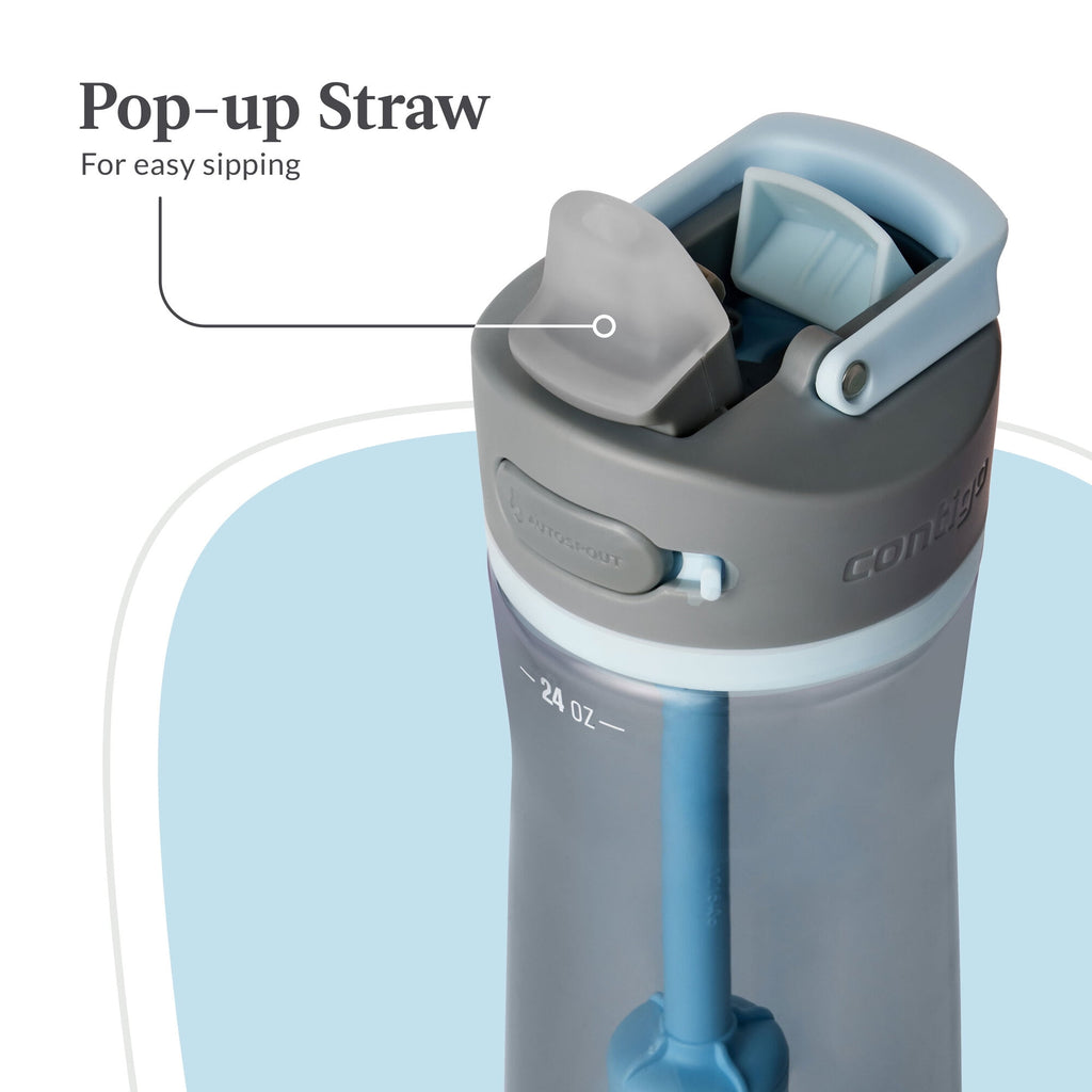 Contigo® Wells Plastic Filter Water Bottle with AUTOSPOUT® Straw Lid, 24 Oz., Dark Ice C058Q