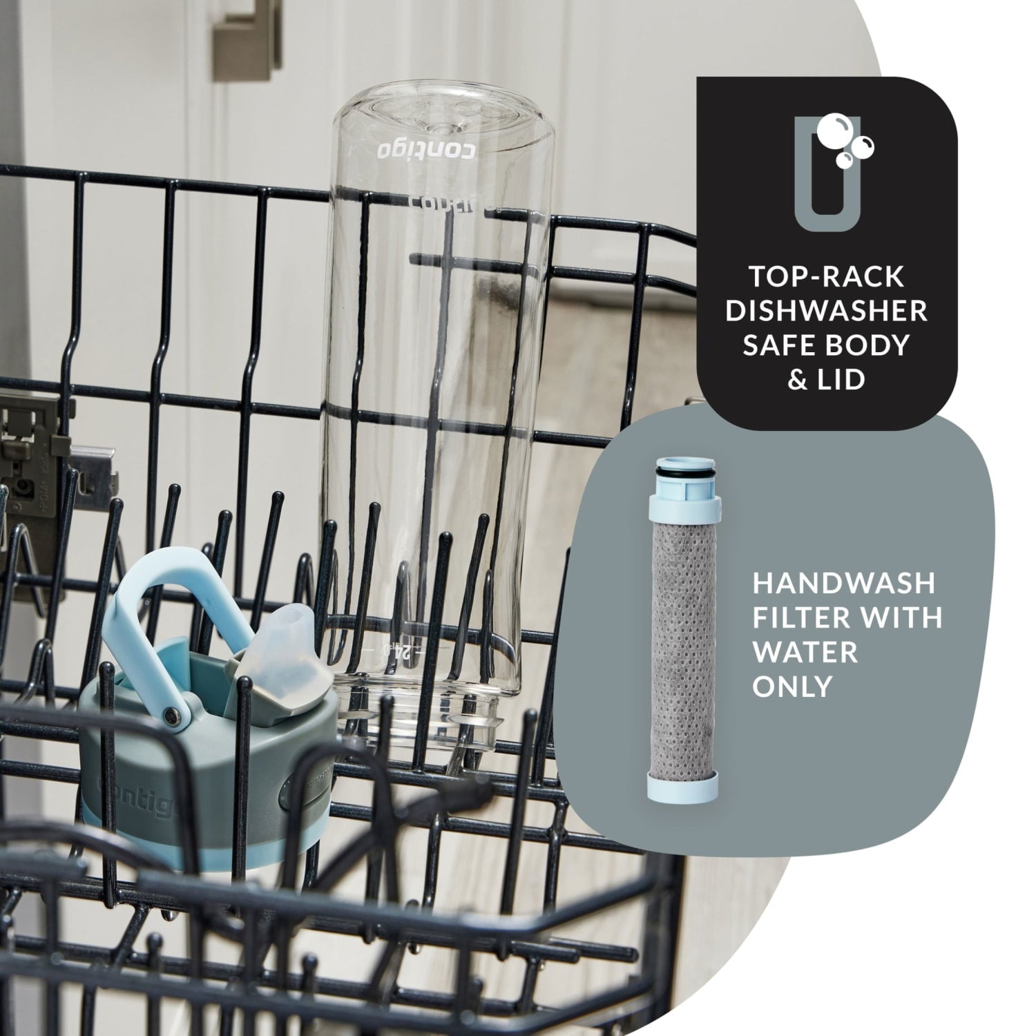 Contigo 24 oz. Wells Plastic Filter Water Bottle - Salt C018Q
