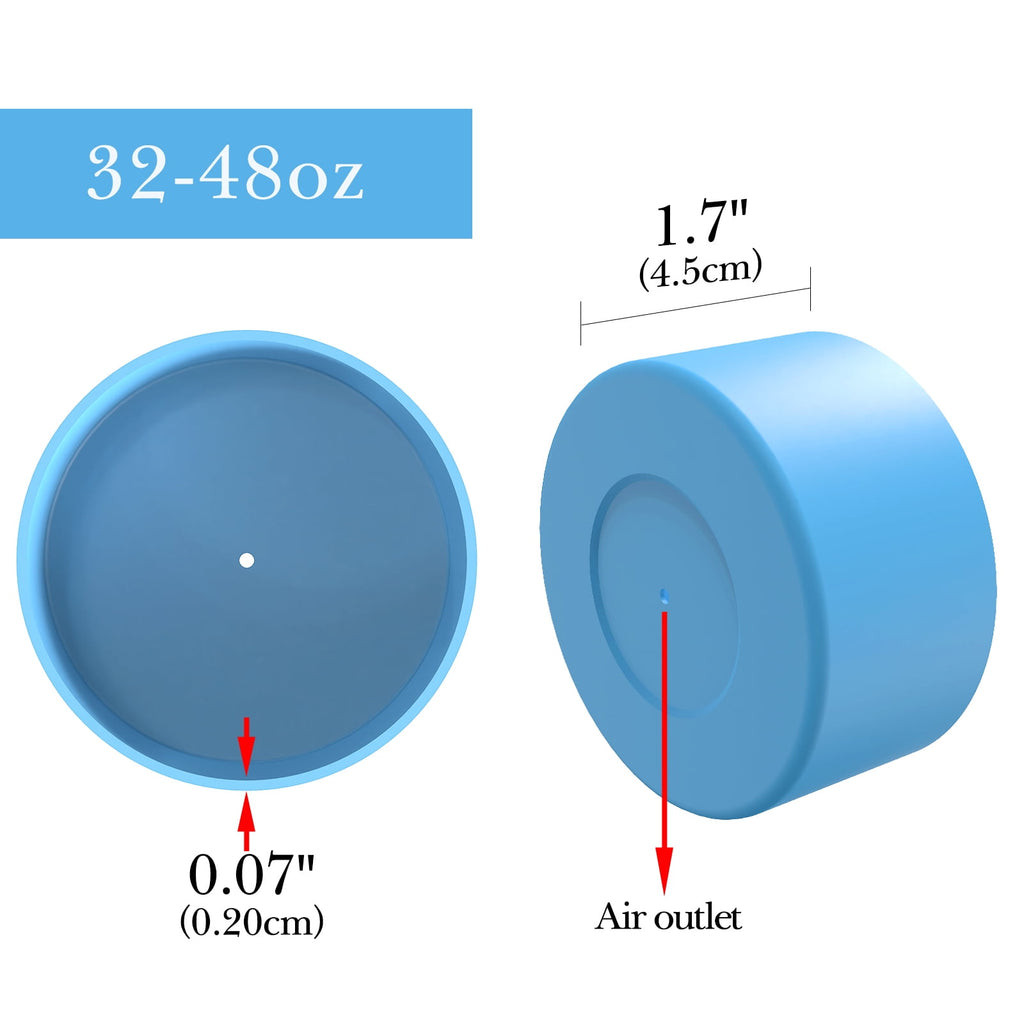 Linkidea 2 Pack Water Bottle Boot Compatible with Nalgene Sustain Wide Mouth 32oz/48oz, Narrow Mouth 32oz, Silicone Anti-Slip Bottle Bottom Bumper Protector (Blue) C209U