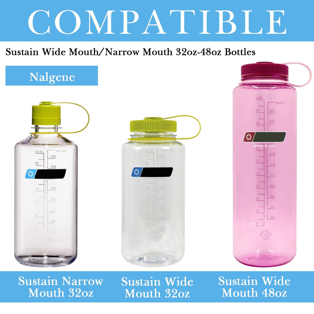 Linkidea 2 Pack Water Bottle Boot Compatible with Nalgene Sustain Wide Mouth 32oz/48oz, Narrow Mouth 32oz, Silicone Anti-Slip Bottle Bottom Bumper Protector (Blue) C209U