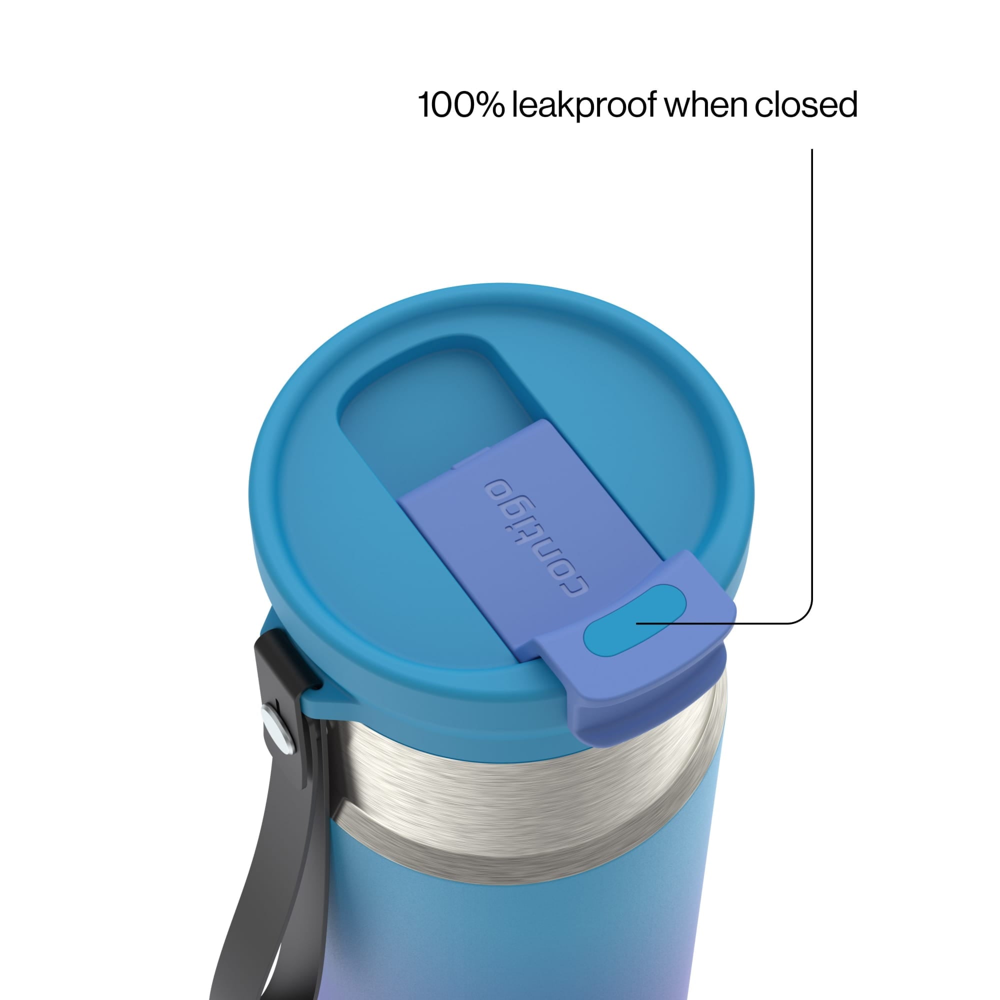 Contigo DualSip 16 oz Compact Leakproof Insulated Water Bottle with 2-Way Lid C049A