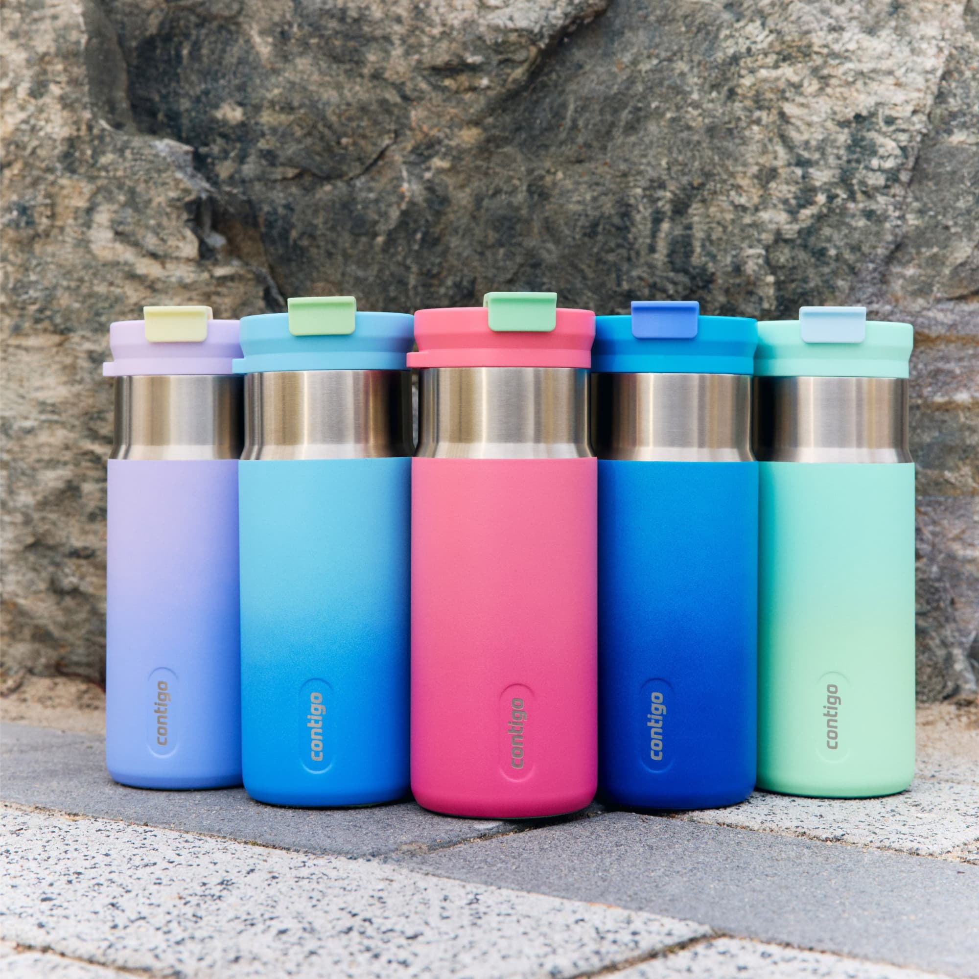 Contigo DualSip 16 oz Compact Leakproof Insulated Water Bottle with 2-Way Lid C049A