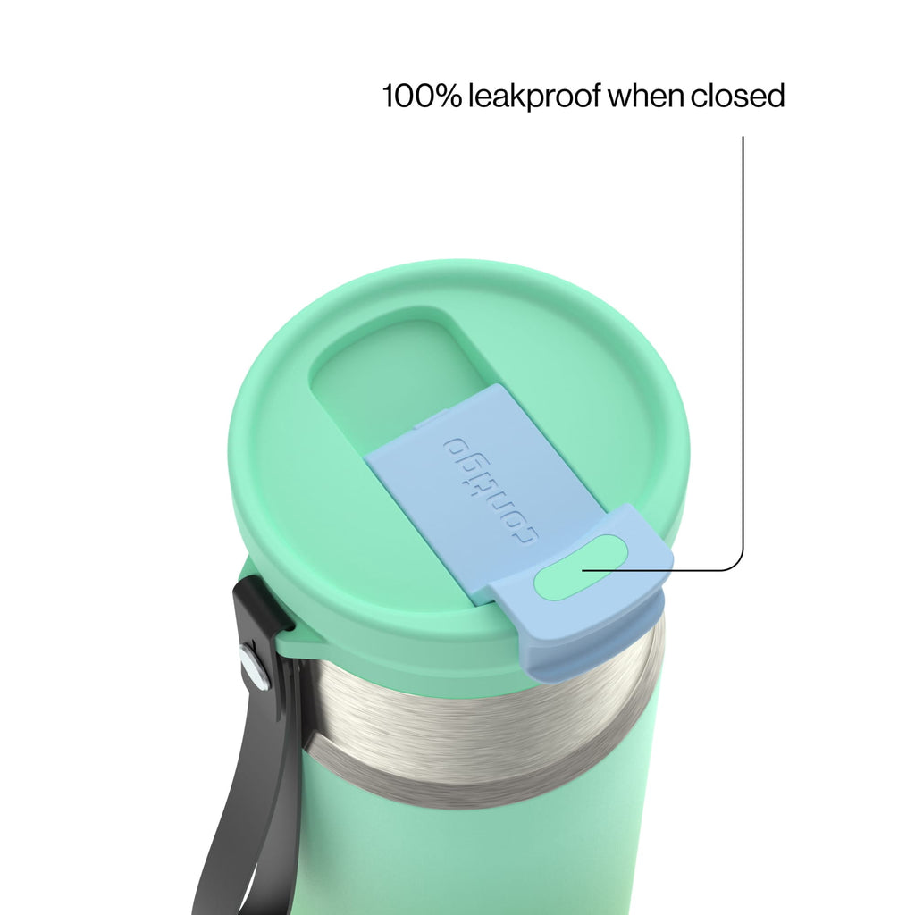 Contigo DualSip 16 oz Compact Leakproof Insulated Water Bottle with 2-Way Lid C049A