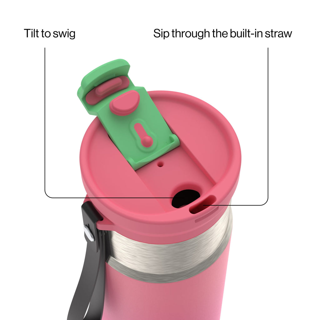 Contigo DualSip 16 oz Compact Leakproof Insulated Water Bottle with 2-Way Lid C049A