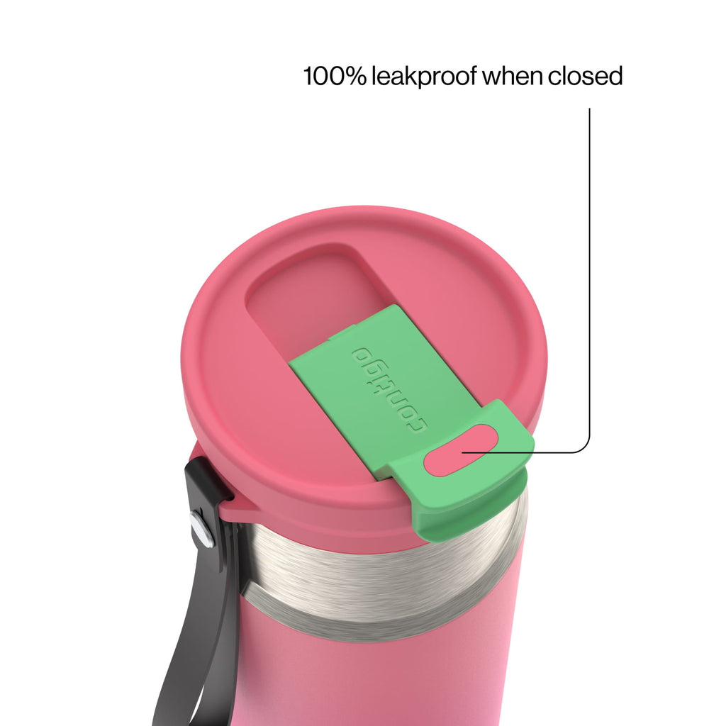 Contigo DualSip 16 oz Compact Leakproof Insulated Water Bottle with 2-Way Lid C049A