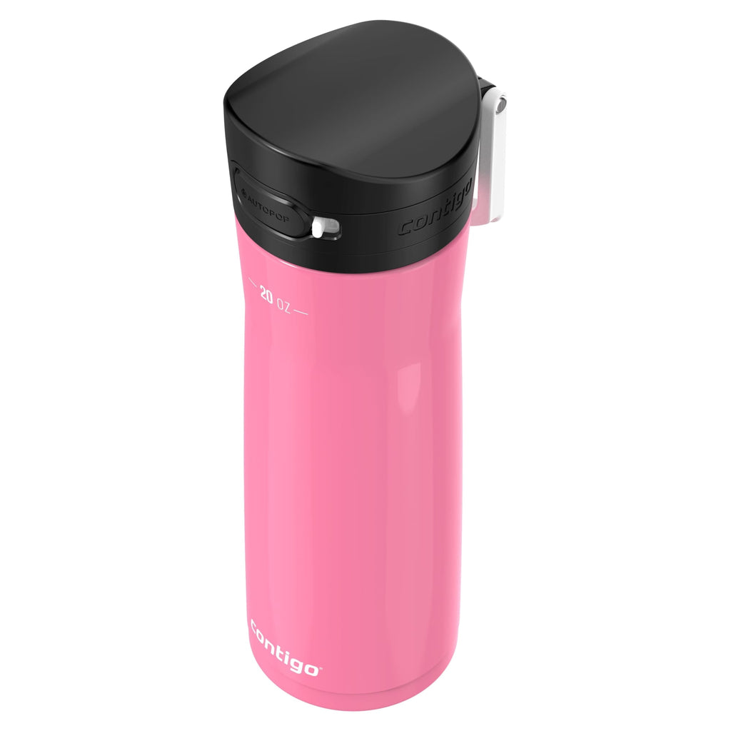 Contigo Jackson Chill  Bundle 2 Water Bottles Black 24oz and Pink  20oz with Autopop Lid C077M