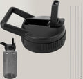Straw Lid Compatible with Nalgene Water Bottles, BPA-Free Straws Lid with Handle for Nalgene Wide Mouth, Replacement Bottle Cap Accessories with Straws and Straw Brush C223S