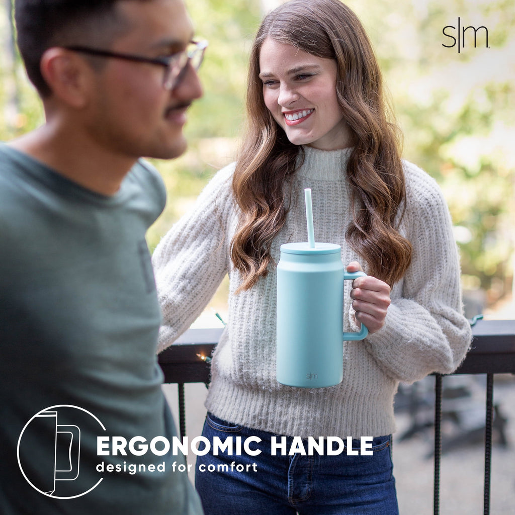 Simple Modern 50 fl oz Insulated Stainless Steel Trek Tumbler with Straw Lid | Midnight Black C406D