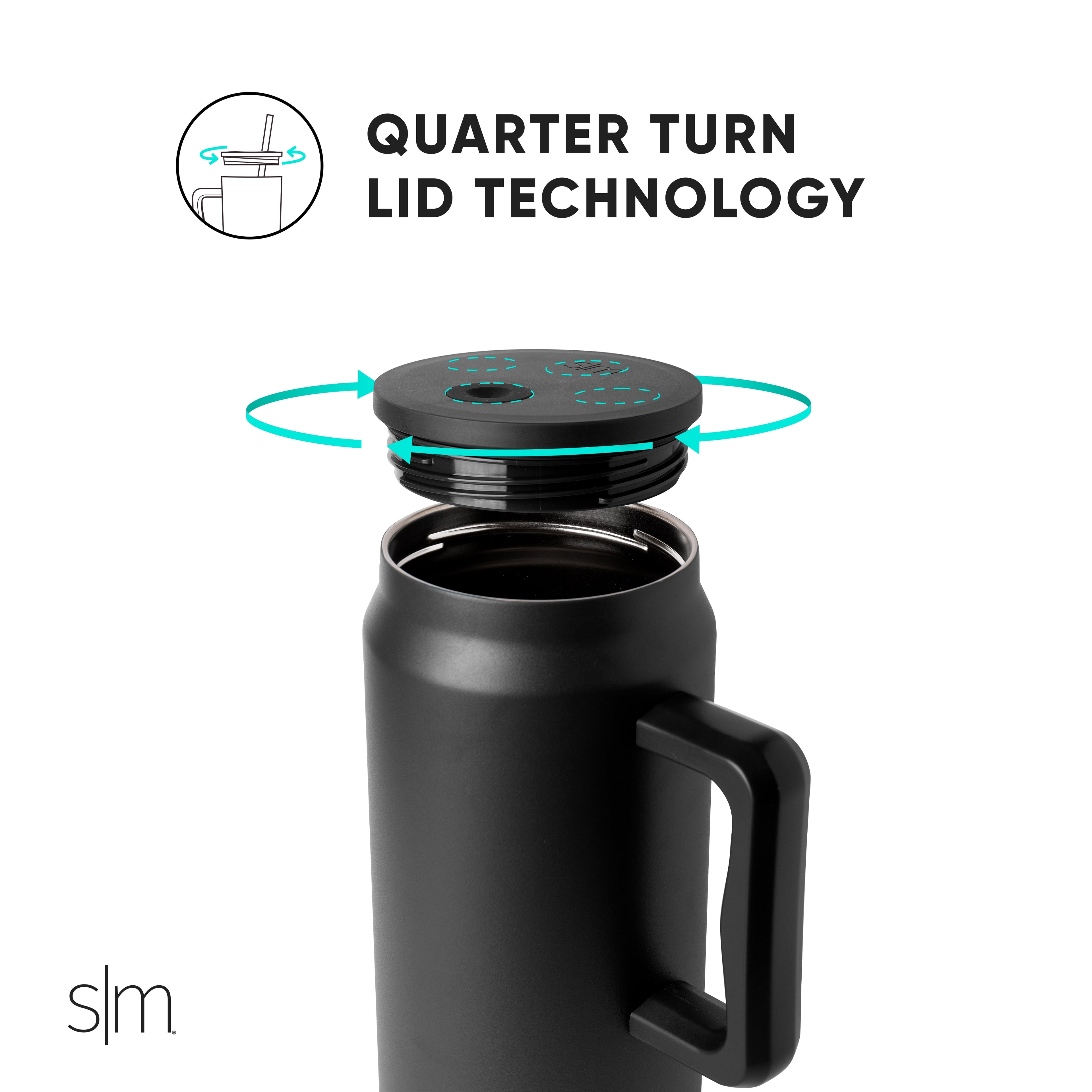 Simple Modern 50 fl oz Insulated Stainless Steel Trek Tumbler with Straw Lid | Midnight Black C406D