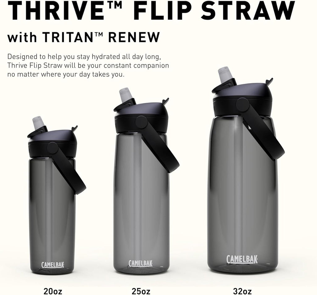 Camelbak Thrive Flip Straw 20oz Water Bottle, Charcoal C234K