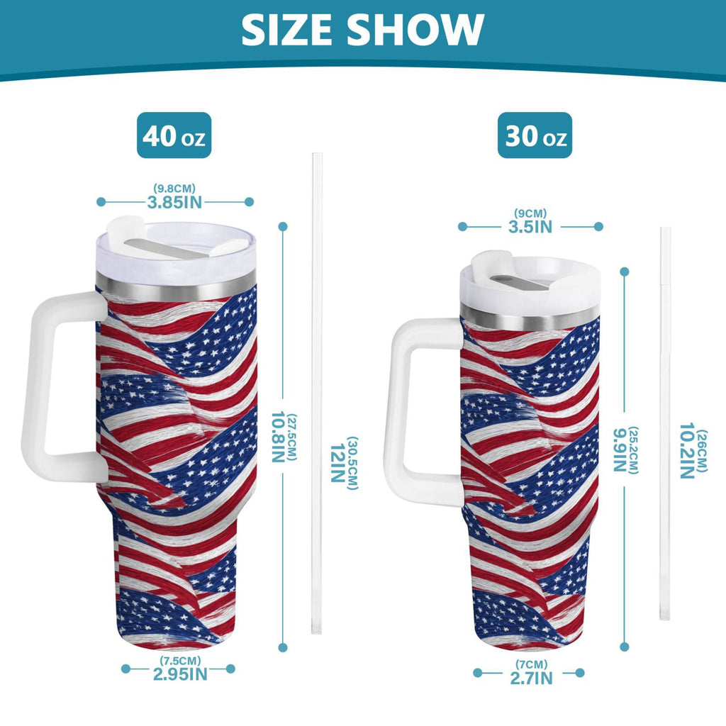 30 oz Insulated Stainless Steel Tumbler Double Wall Stainless Steel Tumbler with 2-Way Drinking Flags Wave Pattern C536M