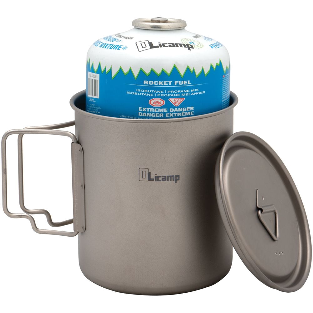 Olicamp Titanium Space Saver Mug with Lid, Nests Nalgene Bottle Inside, Lightweight and Compact, Perfect for Camping and Backpacking, 750mL C193P