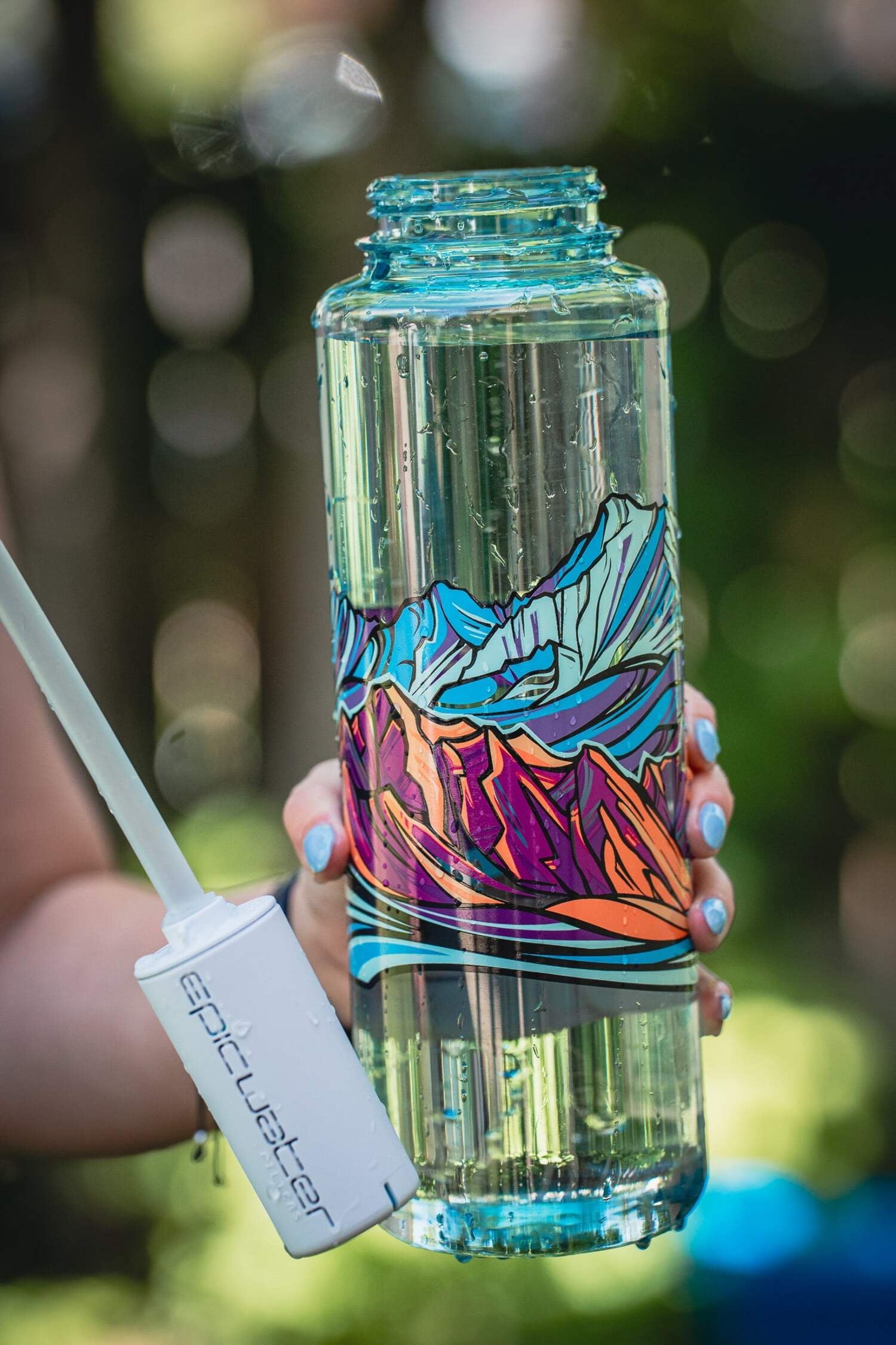 Epic Water Filters Nalgene OG Sustain Tritan USA Made Water Bottle and 75 Gallon Filter - Removes 99.99% of Water Impurities, 32oz, Leggitt Art C192W