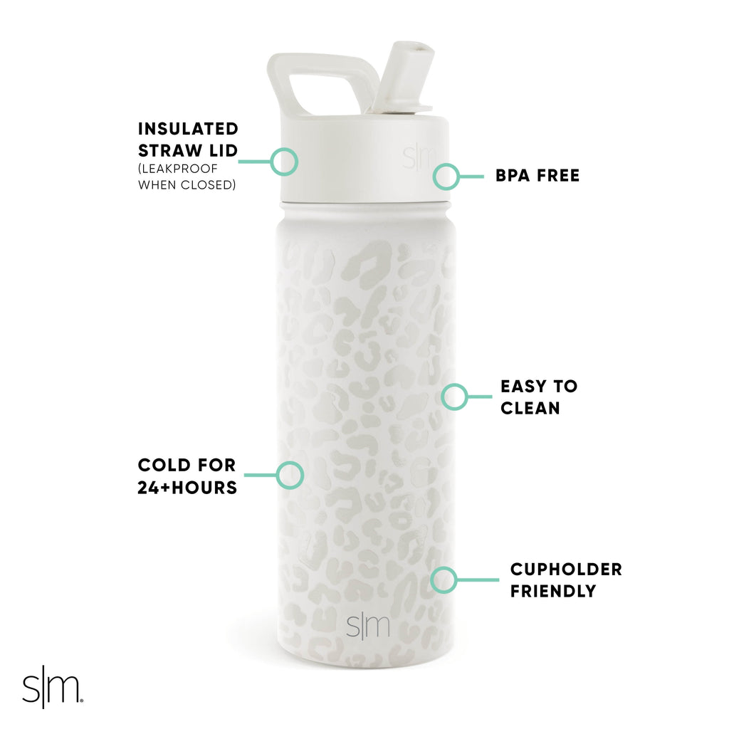 Simple Modern Summit Water Bottle Straw Lid Vacuum Insulated Stainless Steel Bottle | 18 fl oz C425K