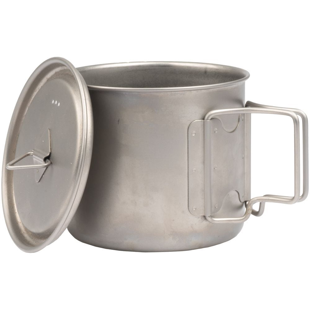 Olicamp Titanium Space Saver Mug with Lid, Nests Nalgene Bottle Inside, Lightweight and Compact, Perfect for Camping and Backpacking, 550mL C194Q