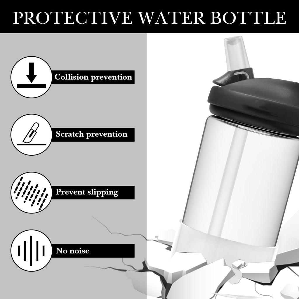 Linkidea 2 Pack Water Bottle Boot Compatible with CamelBak Eddy+20oz/25oz, Chute Mag 20oz/25oz, Carry Cap, Silicone Anti-Slip Bottle Bottom Bumper Protector (Clear White) C389H
