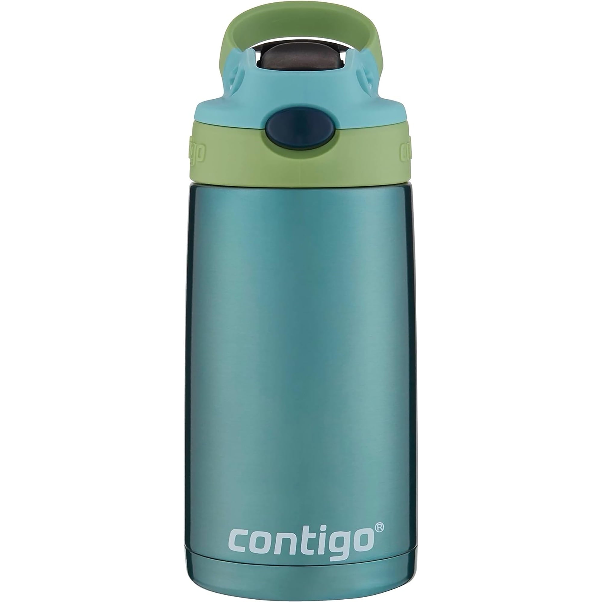 Contigo Kid's 13 oz. AutoSpout Straw Water Bottle - Stainless Steel/Azalea/Pansy C114E