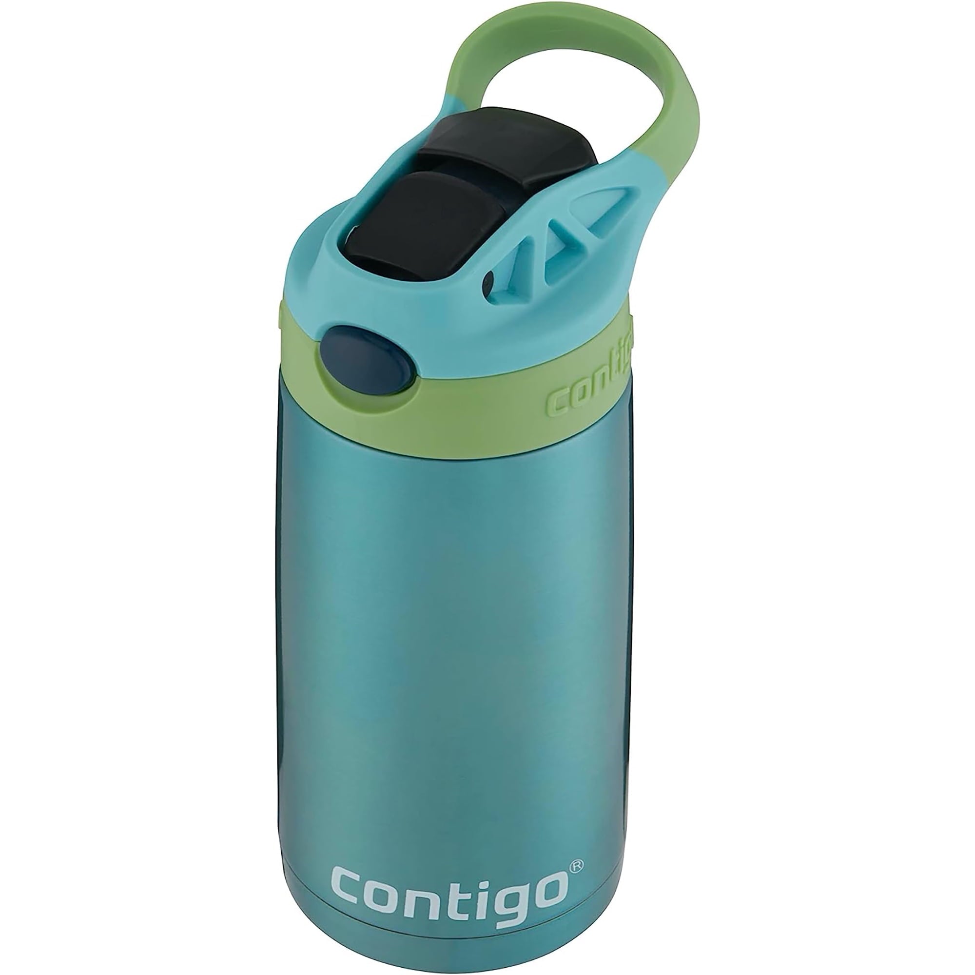 Contigo Kid's 13 oz. AutoSpout Straw Water Bottle - Stainless Steel/Azalea/Pansy C114E