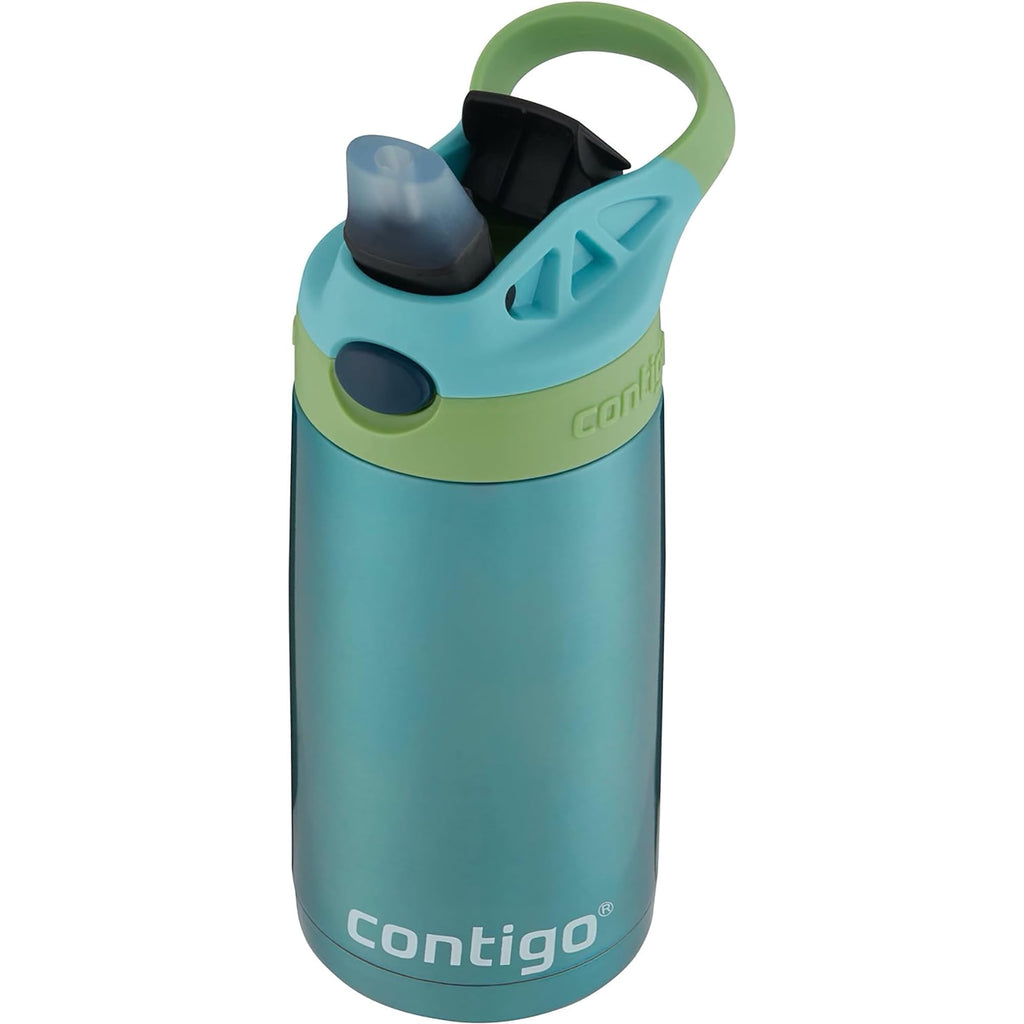 Contigo Kid's 13 oz. AutoSpout Straw Water Bottle - Stainless Steel/Azalea/Pansy C114E