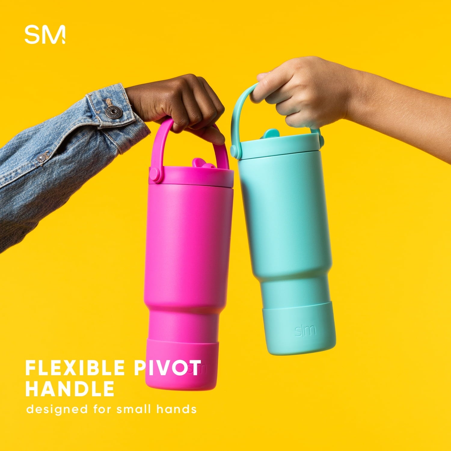Simple Modern 24 fl oz Insulated Stainless Steel Trek Pivot Tumbler with Straw Lid and Top Handle|Cotton Candy Tie Dye C407Z