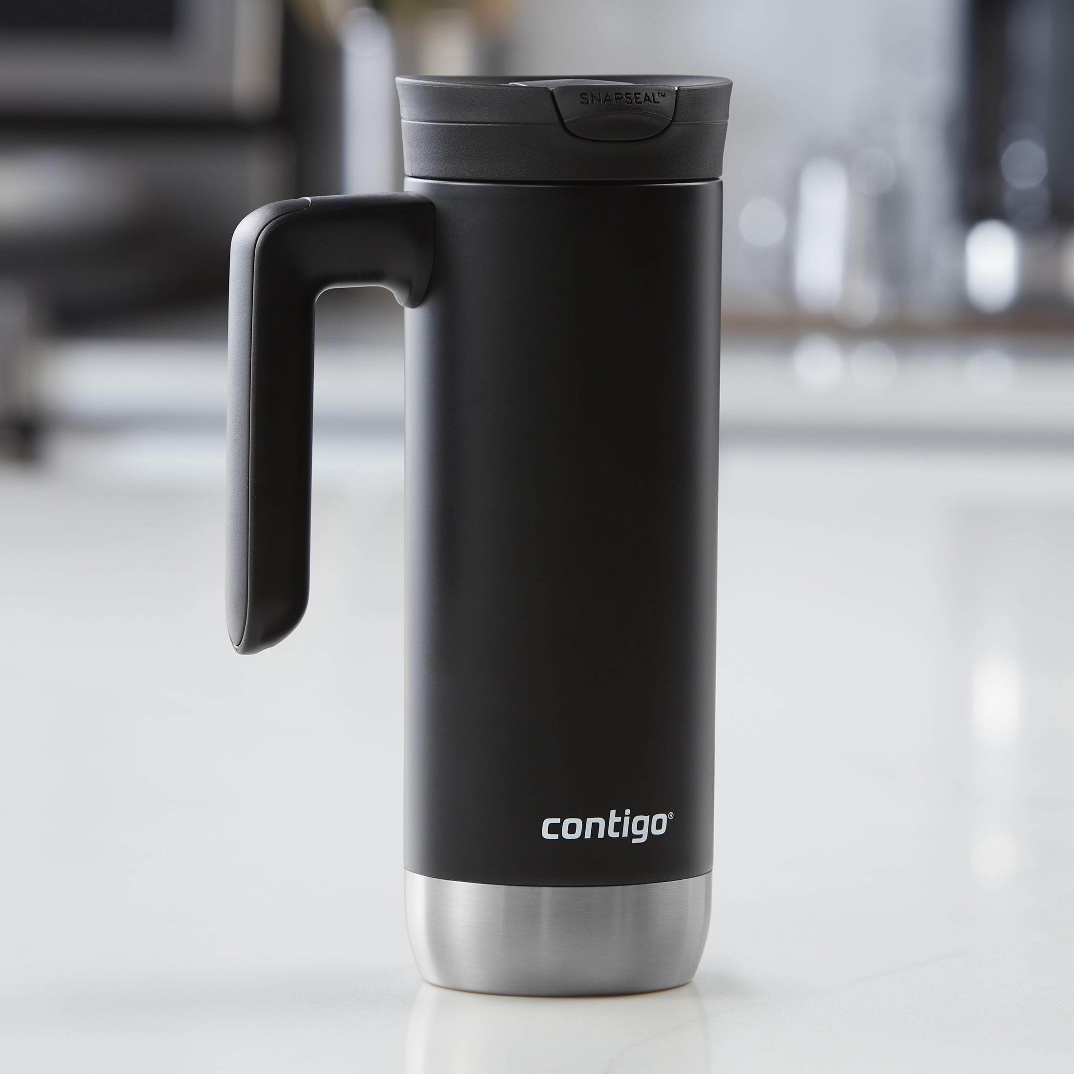 Contigo Huron 2.0 Stainless Steel Travel Mug with SNAPSEAL Lid and Handle in Black, 20 fl oz. C005N