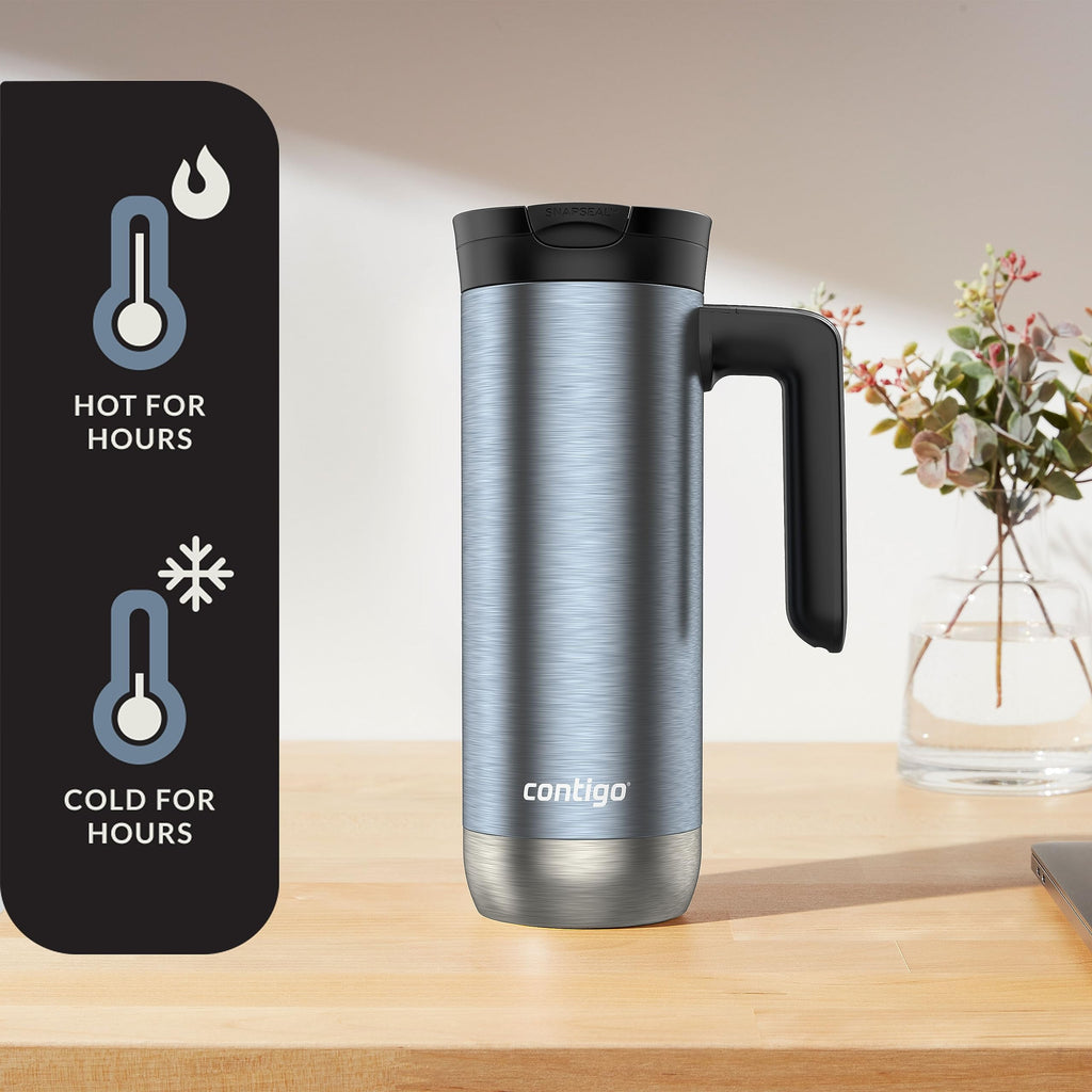 Contigo 20 oz. Superior 2.0 SnapSeal Stainless Steel Travel Mug - Dark Ice C035Z