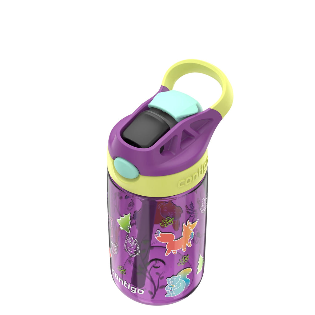 Contigo Kids Water Bottle with Redesigned AUTOSPOUT Straw, 14 oz, Grape Forest Haven C003F
