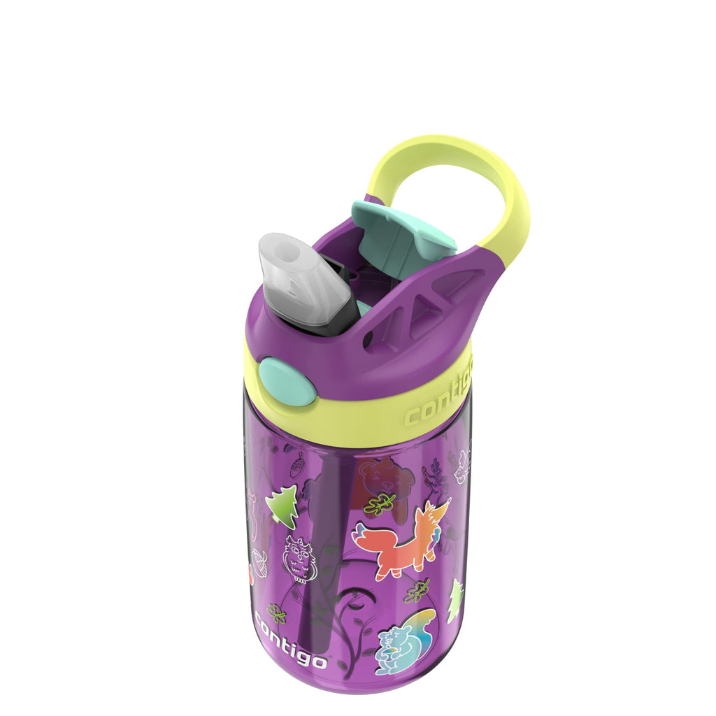 Contigo Kids Water Bottle with Redesigned AUTOSPOUT Straw, 14 oz, Grape Forest Haven C003F