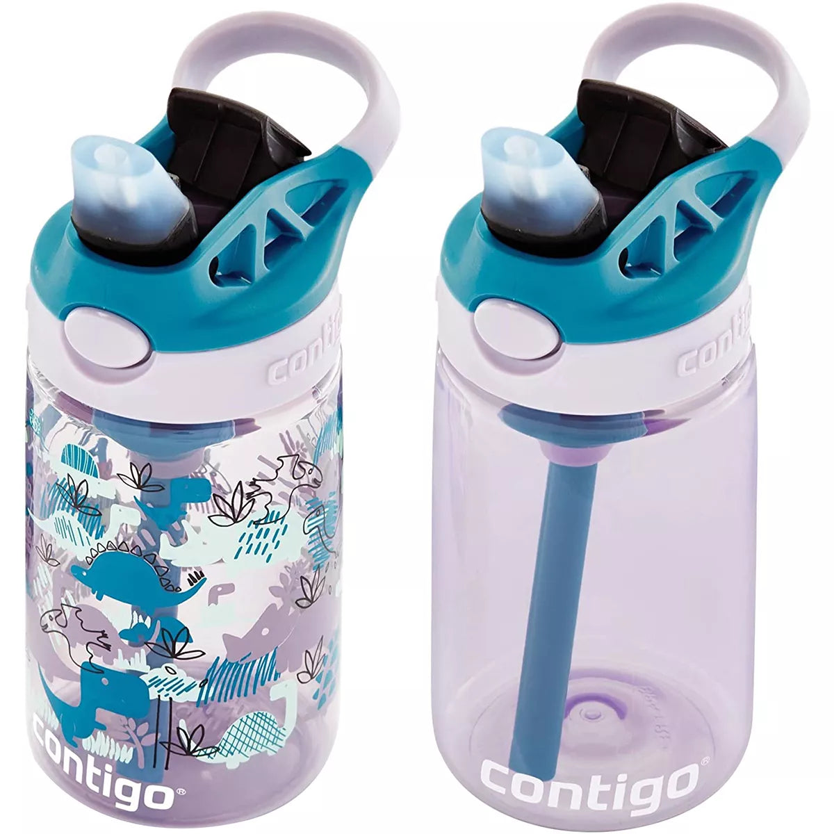 Contigo Kids Water Bottle with Redesigned AUTOSPOUT Straw, 14 oz, Grape Forest Haven C003F