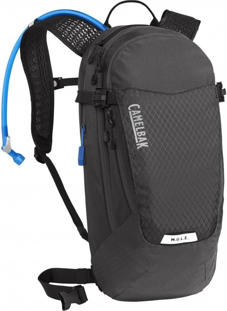 CamelBak Women's M.U.L.E. 12 Mountain Biking Hydration Pack - Easy Refilling Hydration Backpack - Magnetic Tube Trap 100oz, Charcoal/Black C246Y
