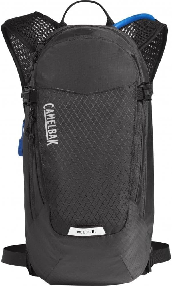 CamelBak Women's M.U.L.E. 12 Mountain Biking Hydration Pack - Easy Refilling Hydration Backpack - Magnetic Tube Trap 100oz, Charcoal/Black C246Y