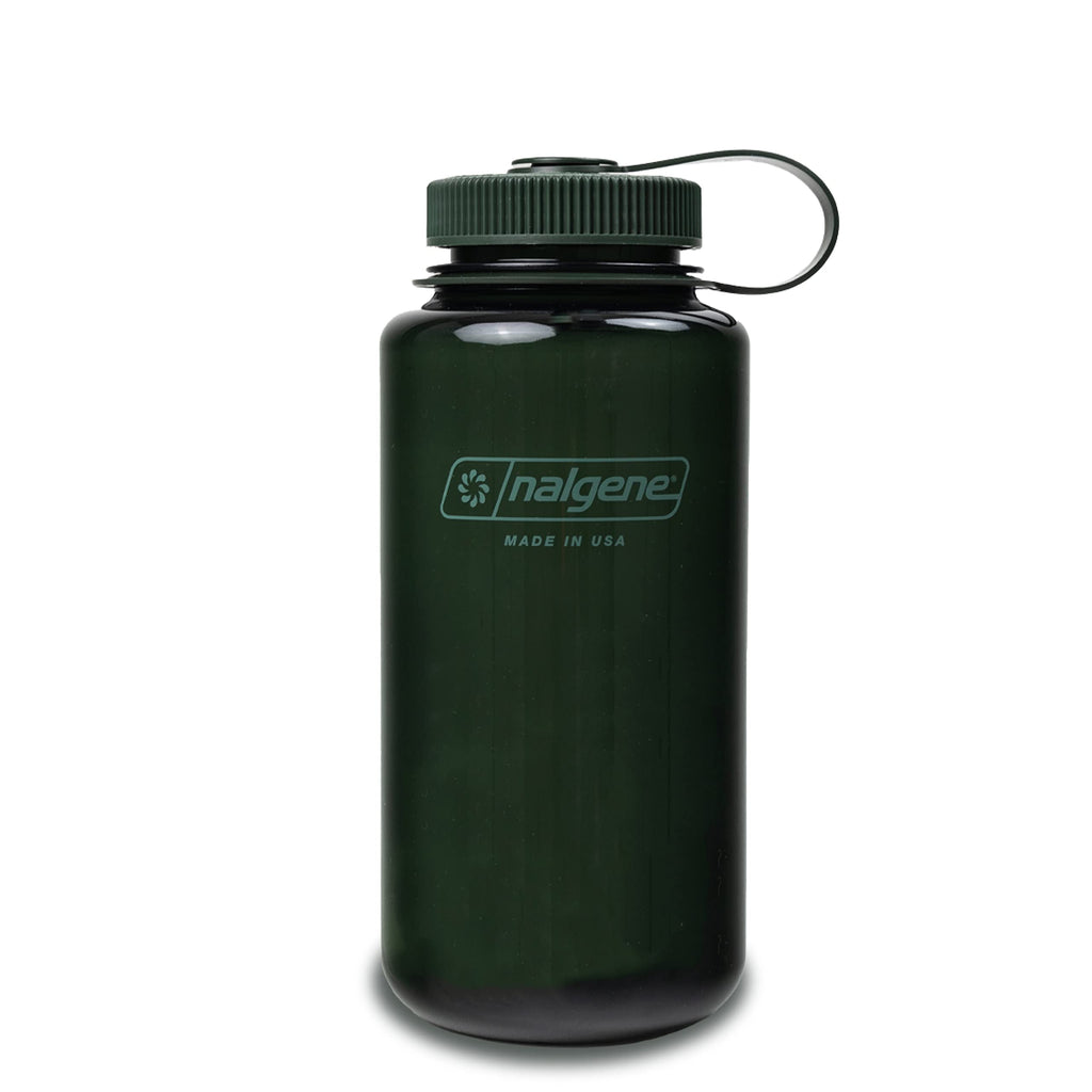 Nalgene Monochrome BPA-Free Recycled Reusable Water Bottle for Backpacking, Hiking, Gym - 32 oz Shatterproof Jade C140J