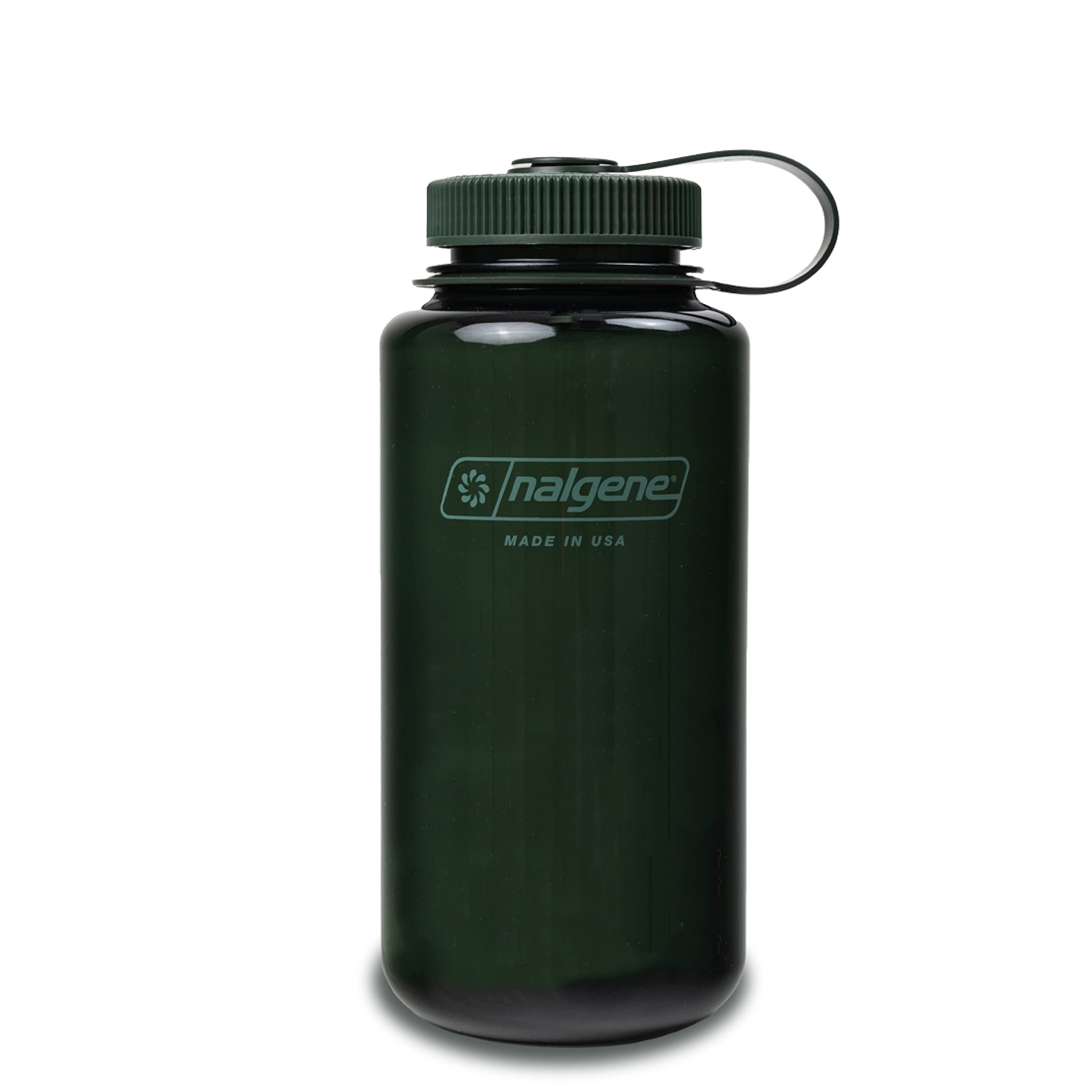 Nalgene Monochrome BPA-Free Recycled Reusable Water Bottle for Backpacking, Hiking, Gym - 32 oz Shatterproof Jade C140J