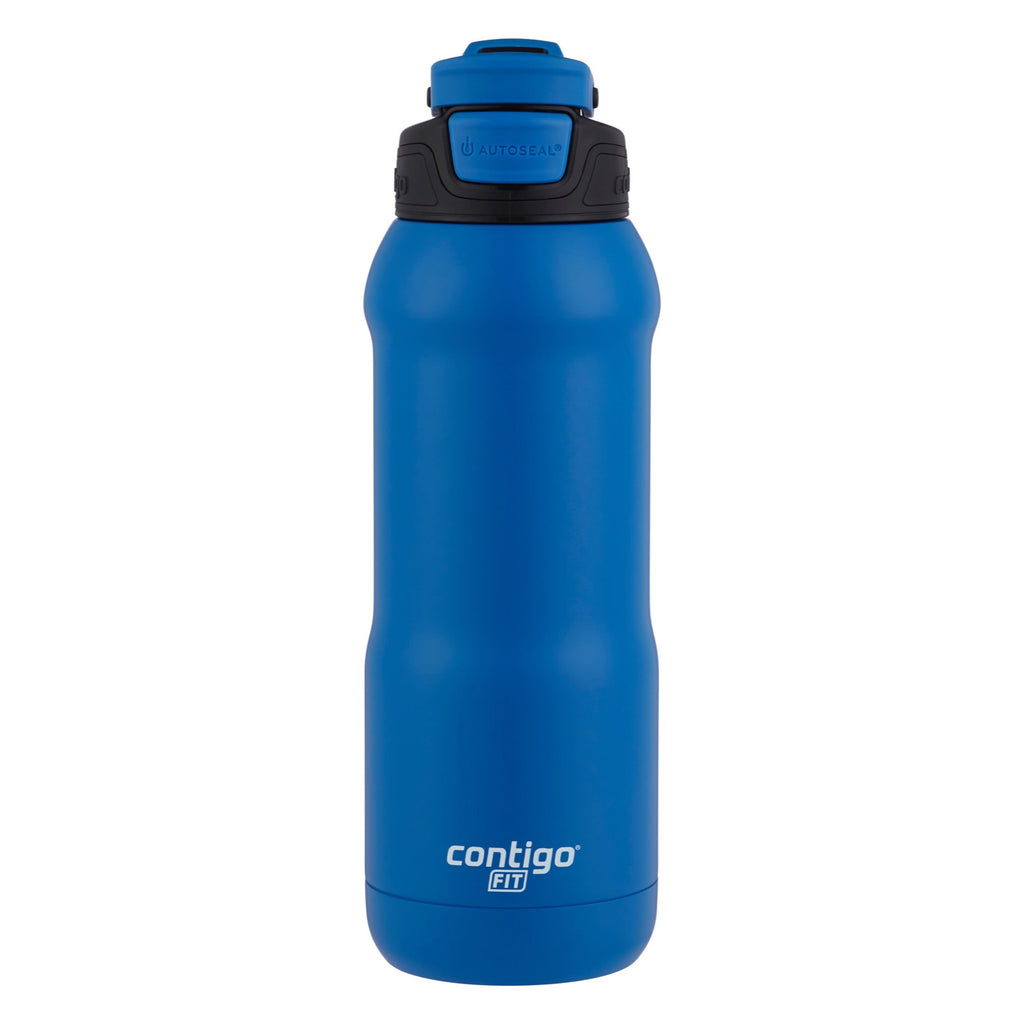 Contigo Fit Stainless Steel AUTOSPOUT Water Bottle with Straw, Blue Amp, 32 fl oz. C105H