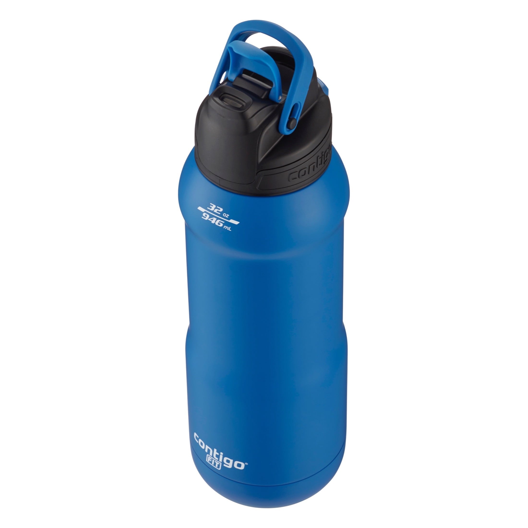 Contigo Fit Stainless Steel AUTOSPOUT Water Bottle with Straw, Blue Amp, 32 fl oz. C105H