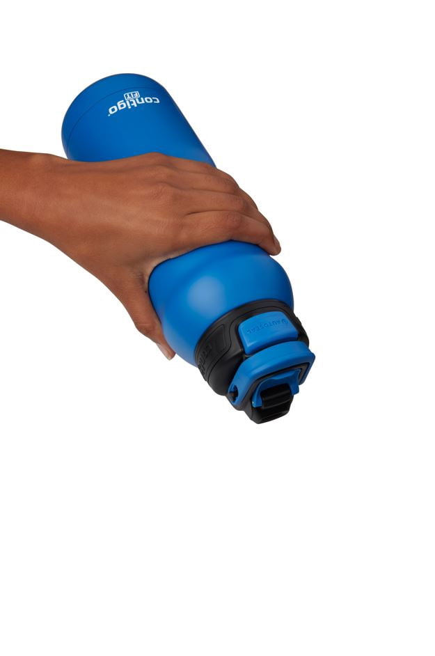 Contigo Fit Stainless Steel AUTOSPOUT Water Bottle with Straw, Blue Amp, 32 fl oz. C105H