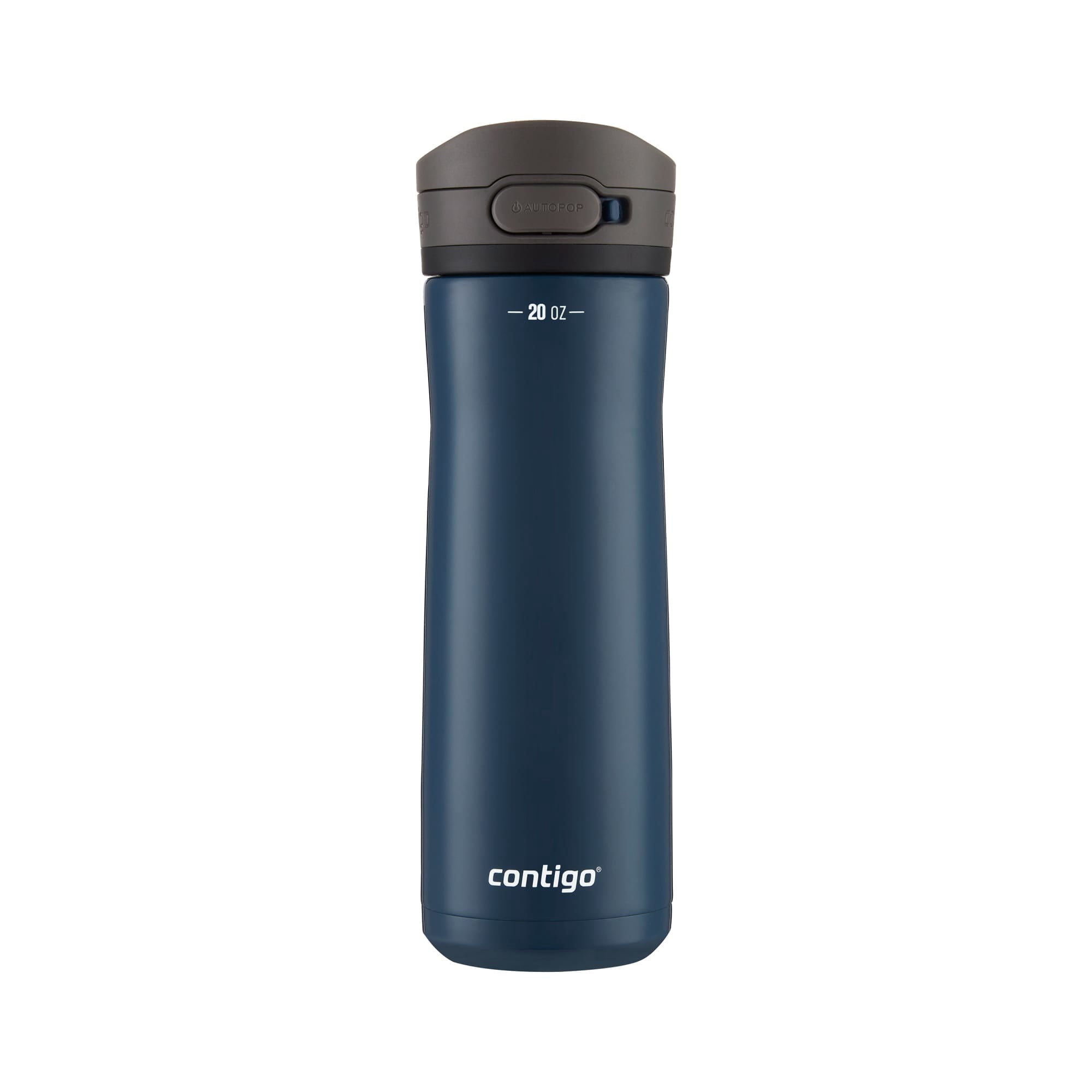 Contigo Jackson Chill Bundle 2 Water Bottles Black 24oz and Blueberry 20oz with Autopop Lid C088S