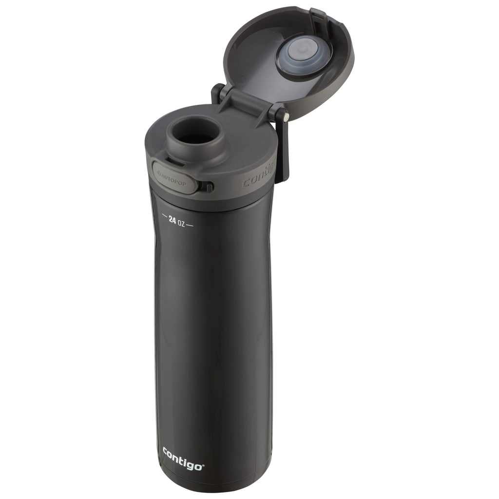 Contigo Jackson Chill Bundle 2 Water Bottles Black 24oz and Blueberry 20oz with Autopop Lid C088S