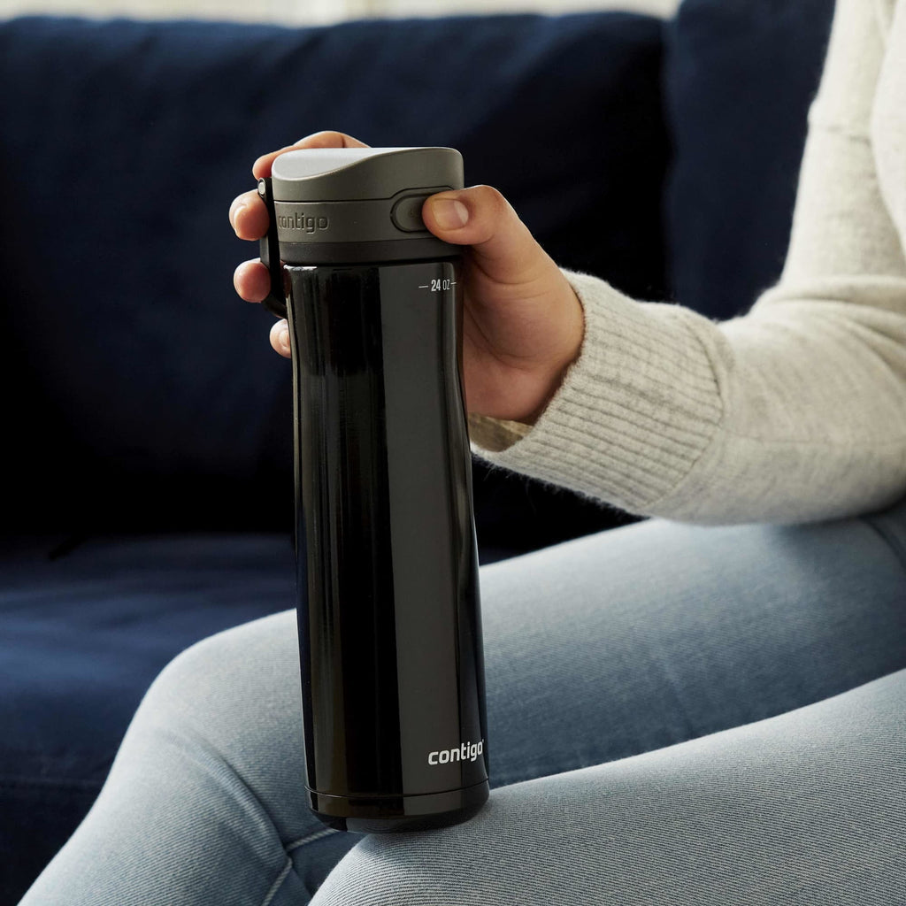 Contigo Jackson Chill Bundle 2 Water Bottles Black 24oz and Blueberry 20oz with Autopop Lid C088S