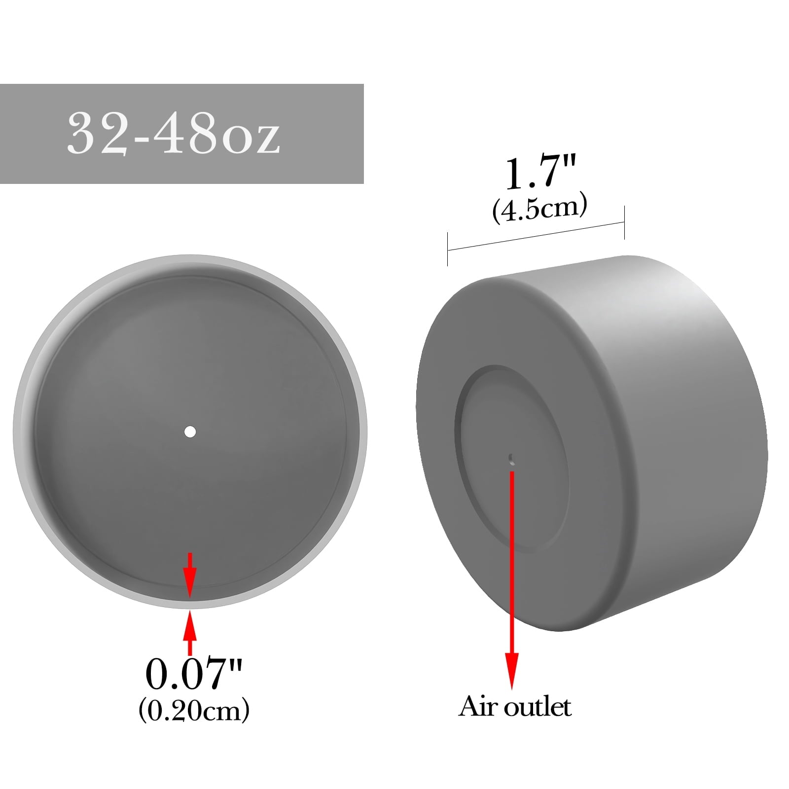 Linkidea 2 Pack Water Bottle Boot Compatible with Nalgene Sustain Wide Mouth 32oz/48oz, Narrow Mouth 32oz, Silicone Anti-Slip Bottle Bottom Bumper Protector (Grey) C219A