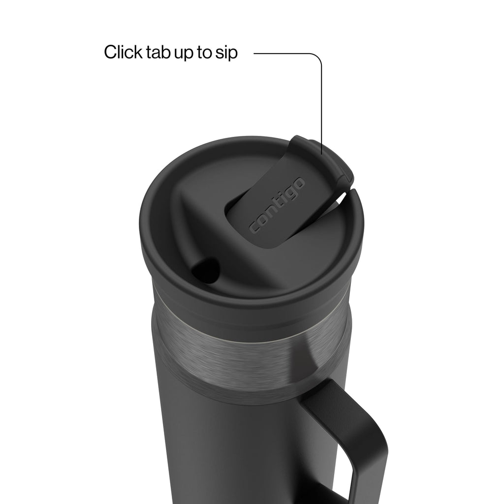 Contigo SnapSeal Leakproof Stainless Steel Reusable Water Bottle Tumbler with Side Handle, Dark Blue/Bronze, 20 oz C033R