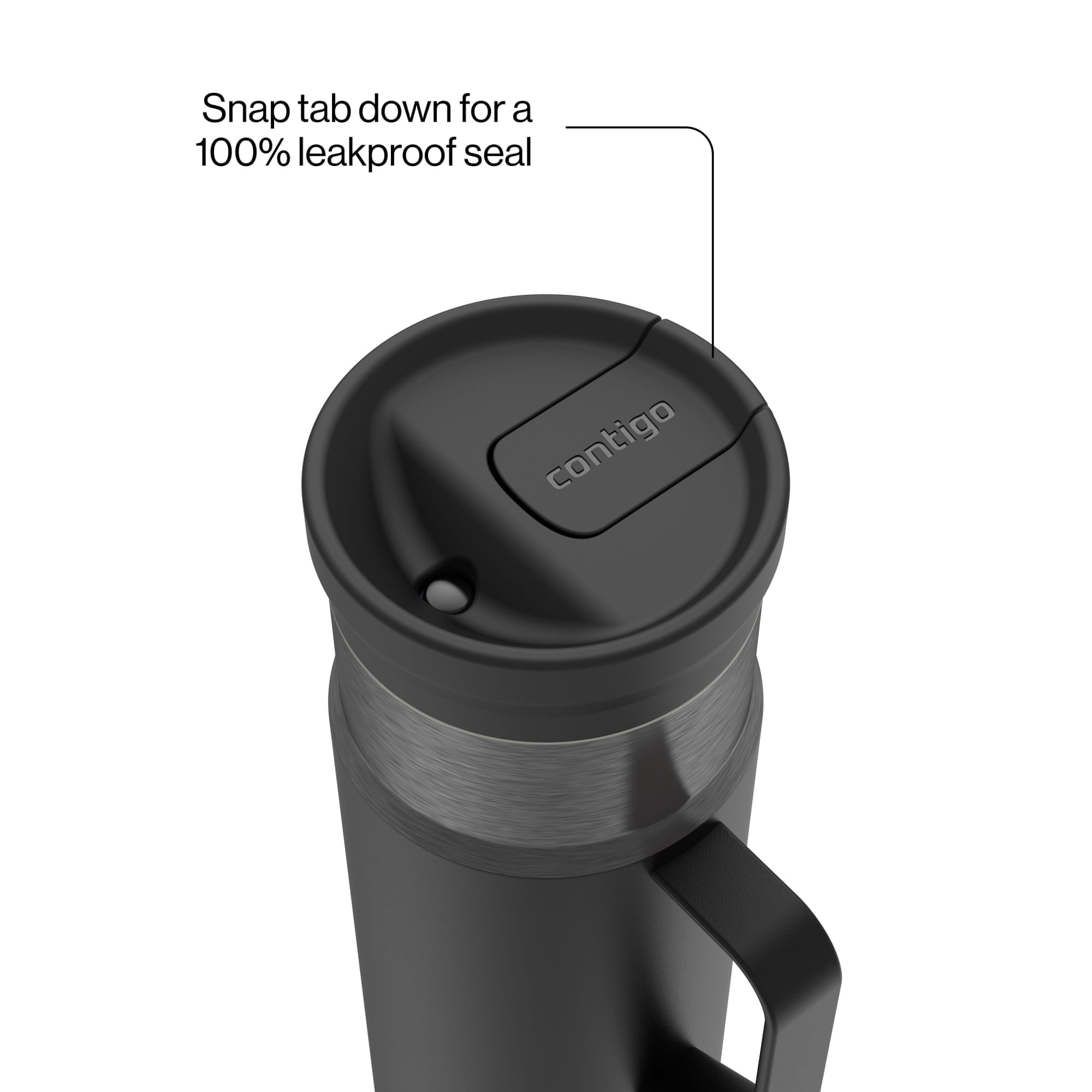 Contigo SnapSeal Leakproof Stainless Steel Reusable Water Bottle Tumbler with Side Handle, Dark Blue/Bronze, 20 oz C033R