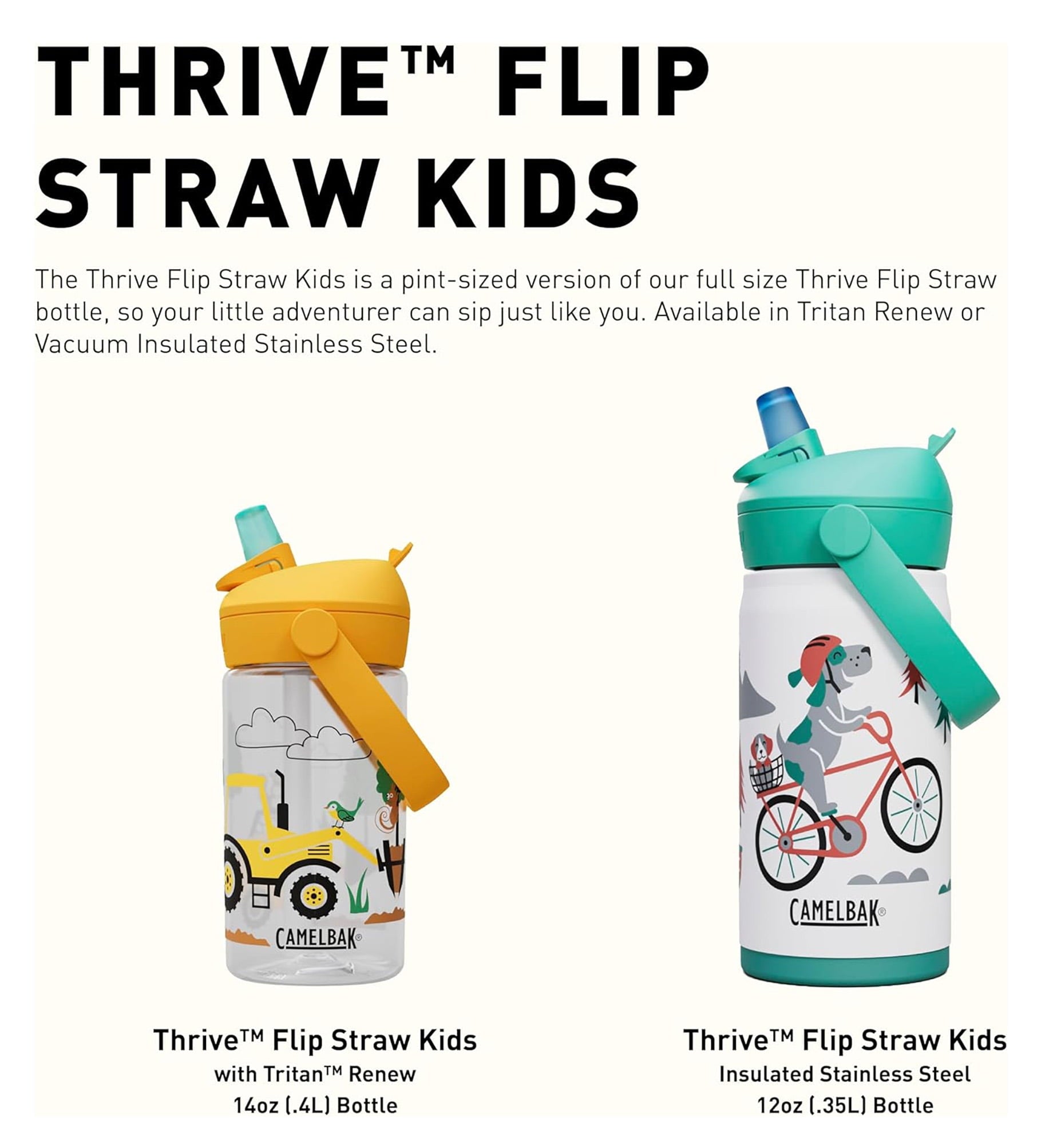 Camelbak Thrive™ Flip Straw Kids 14oz Bottle, Friendly Forest C272U