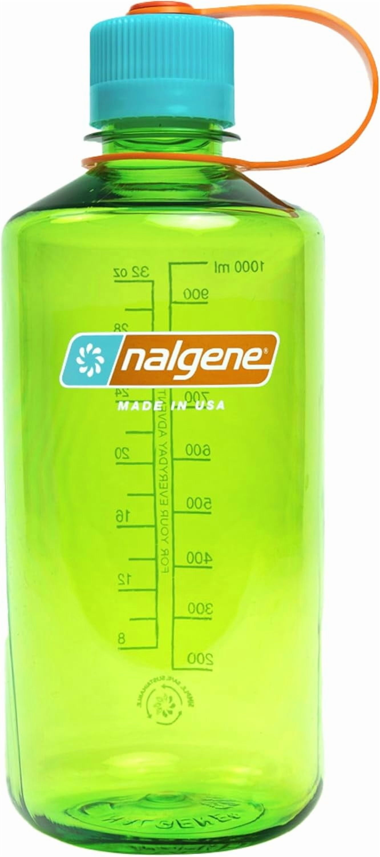 Nalgene Sustain Tritan BPA-Free Water Bottle Made with Material Derived from 50% Plastic Waste, 32 OZ, Narrow Mouth, Pear C153D