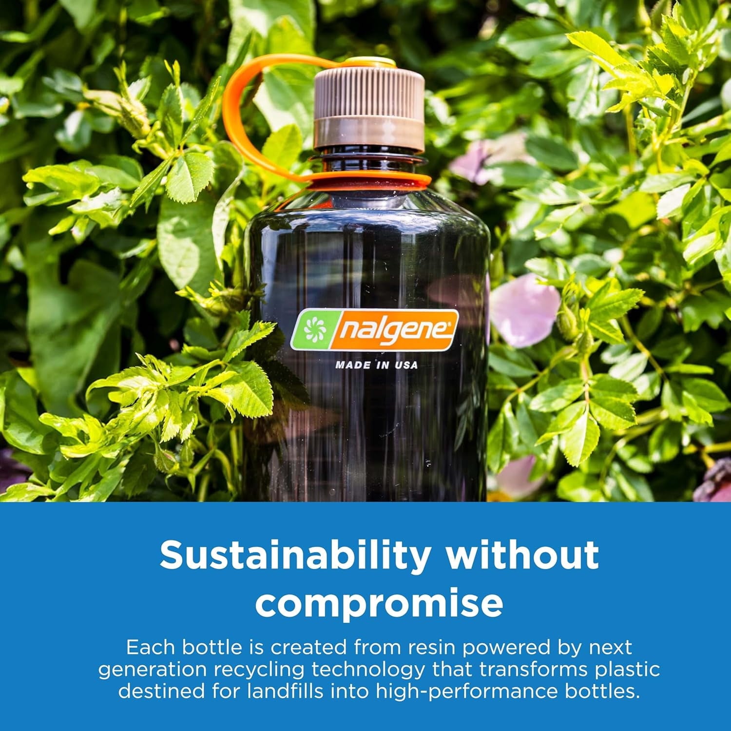Nalgene Sustain Tritan BPA-Free Water Bottle Made with Material Derived from 50% Plastic Waste, 32 OZ, Narrow Mouth, Pear C153D